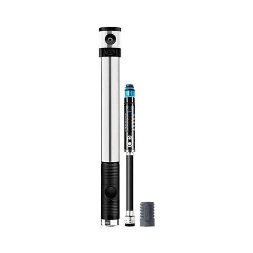 Crank Brothers Klic HV Gauge Frame Pump with Inflator: Silver/Black (Bicycle Pumps) – showcase image