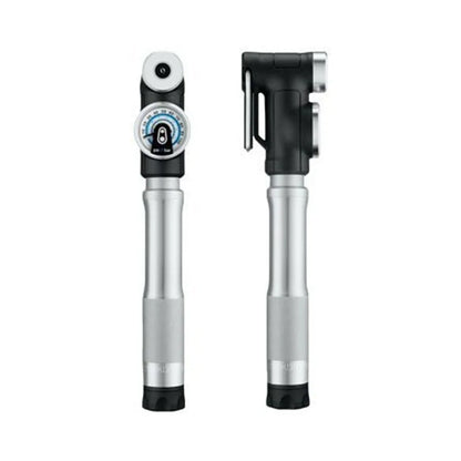 Crank Brothers Sterling SG Premium Short Frame Pump with Gauge: Silver (Bicycle Pumps) – detail angle