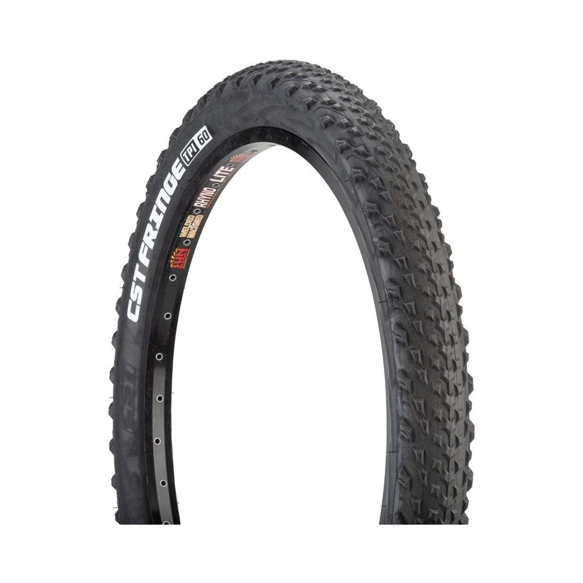 CST Fringe Tire - 24 x 2.8, Clincher, Wire, Black (Bicycle Tires) – detail angle