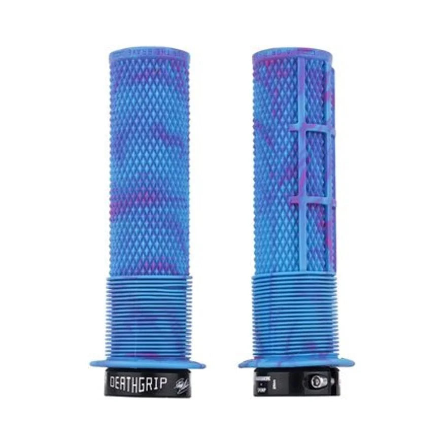 DMR DeathGrip Flanged Grips - Thin, Lock-On, Miami (Bicycle Handlebar Grips) – studio product photo
