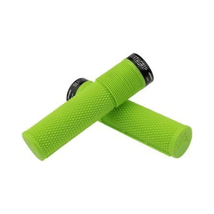 DMR DeathGrip Flangeless Grips - Thick, Lock-On, Sick Green (Bicycle Handlebar Grips) – front profile