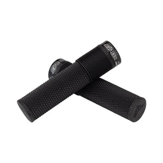 DMR DeathGrip Race Edition Grips - Thick, Flangeless, Lock-On, Black (Bicycle Handlebar Grips) – studio photo