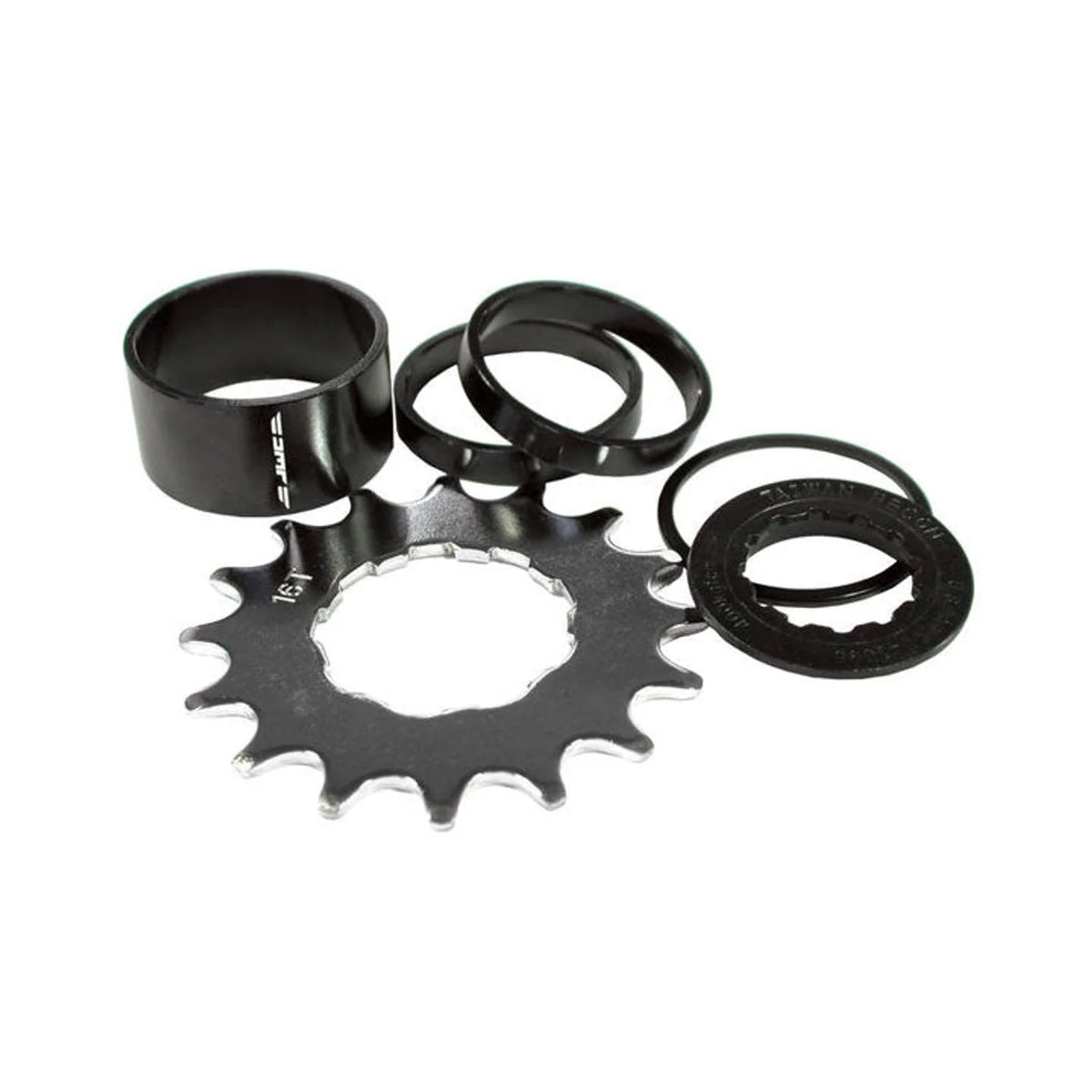 DMR Singlespeed Spacer Kit, 16t - Black (Bicycle Drivetrain Parts) – studio product photo