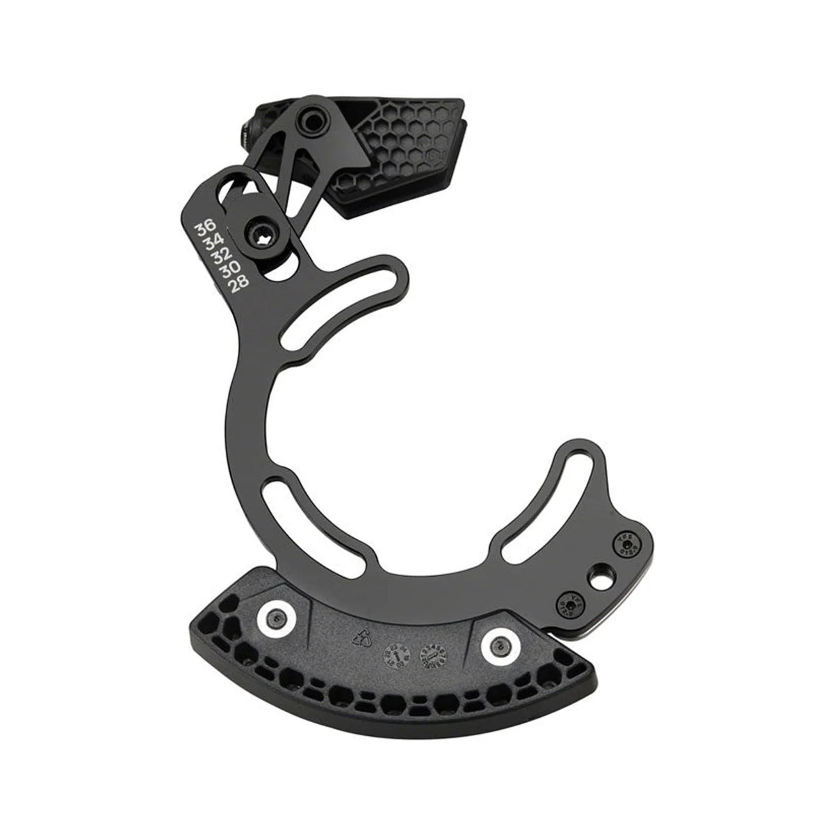 e*thirteen Vario Enduro Chainguide - 28-36t, Black (Chain Retention and Bashguards) – front profile