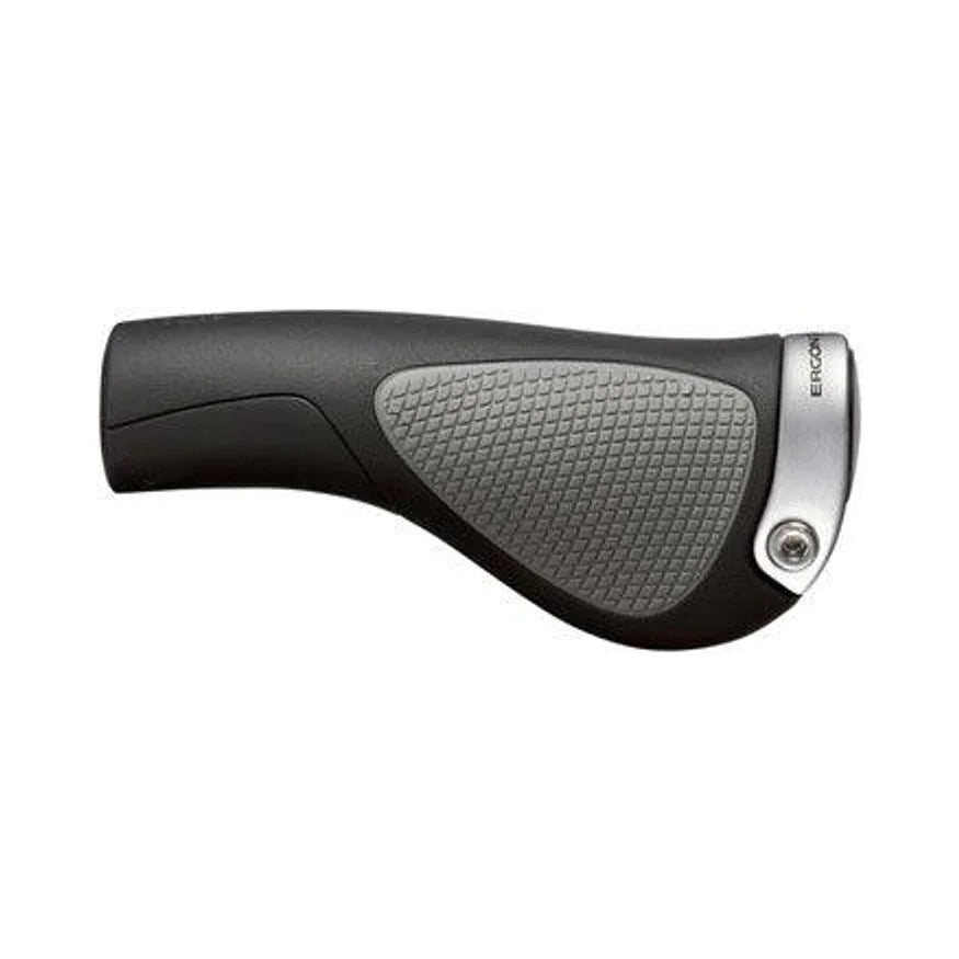 Ergon GP1 Grips - Black/Gray, Lock-On, Standard, Large, Pair (Bicycle Handlebar Grips) – studio product photo