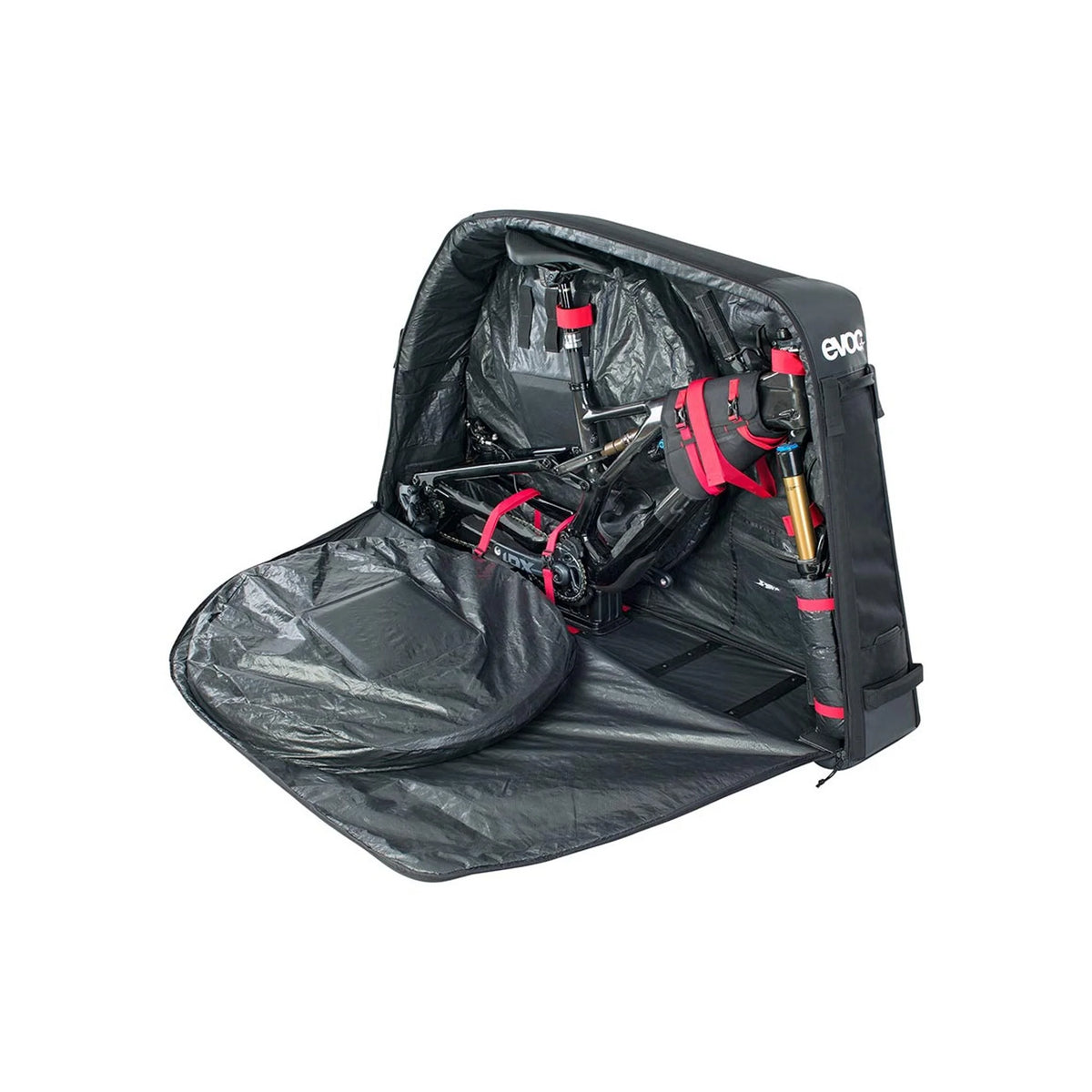 EVOC, Bike Bag, Black, 285L, 138x39x85 (Bicycle Travel Bag) – detail angle