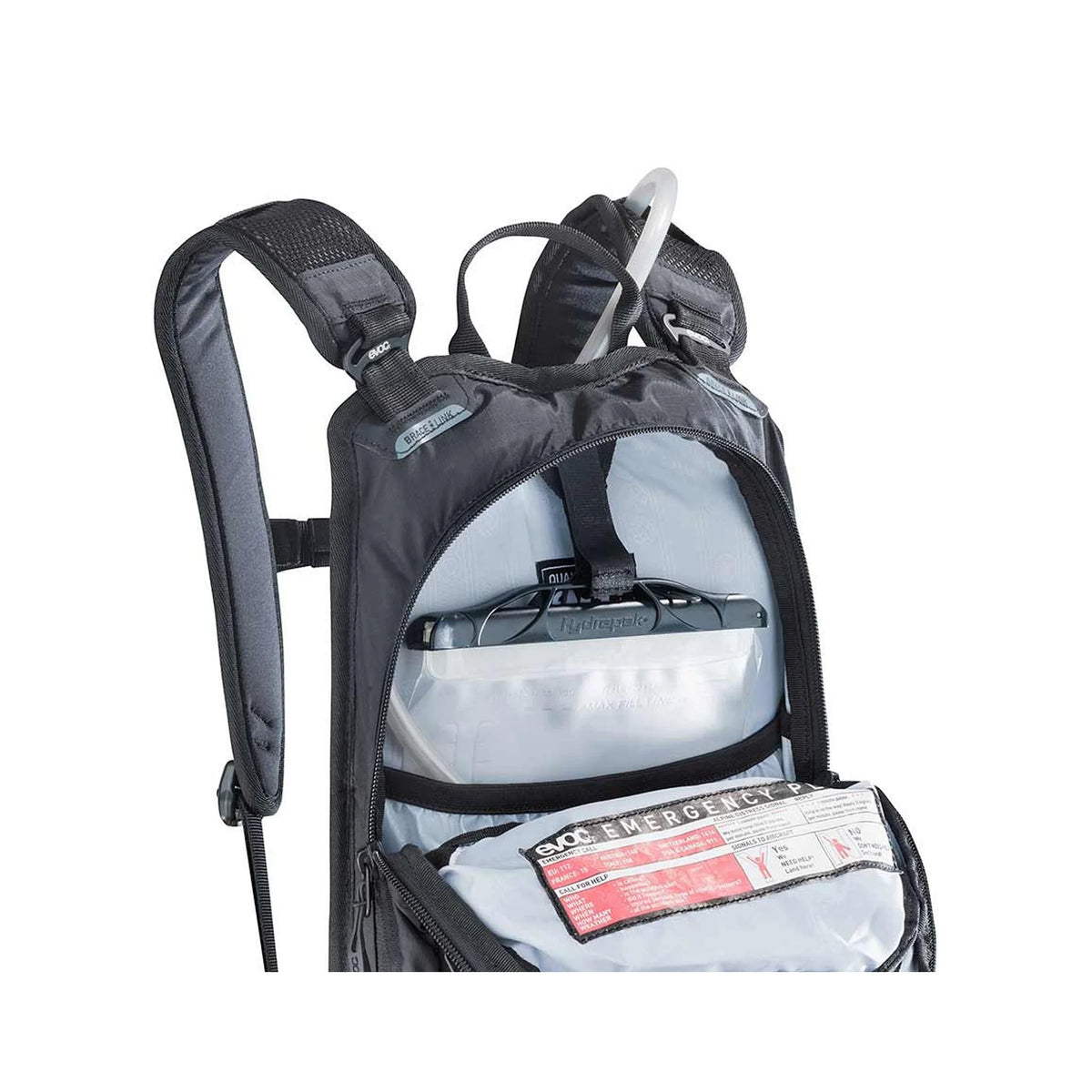 EVOC, Stage 6 + 2L Bladder, Hydration Bag, Volume: 6L, Bladder: Included (2L), Black (Backpacks) – front profile