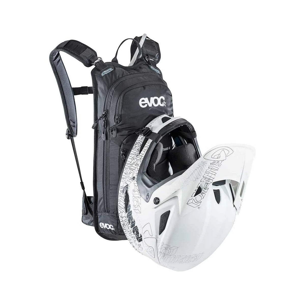 EVOC, Stage 6 + 2L Bladder, Hydration Bag, Volume: 6L, Bladder: Included (2L), Black (Backpacks) – detail angle