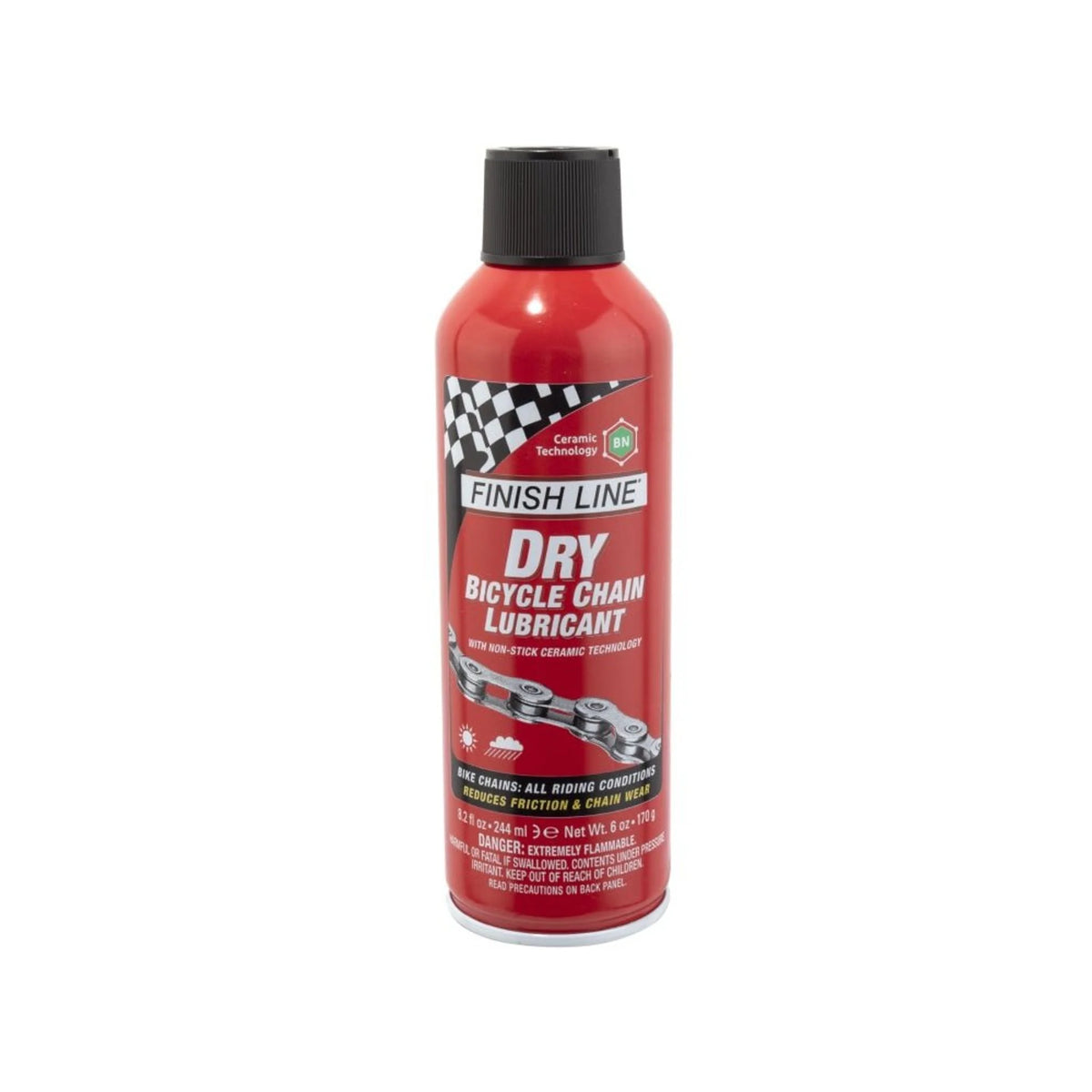 Finish Line Ceramic Technology Dry Chain Lube - 8oz Spray (Lubricants) – studio product photo