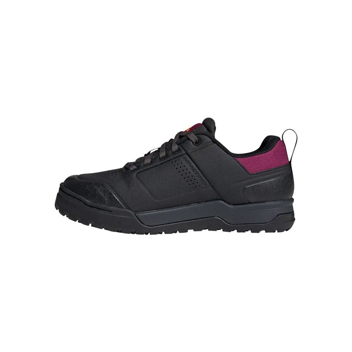 Five Ten Impact Pro Flat Shoes - Women's, Core Black / Signal Orange / Power Berry, 7.5 – close-up detail