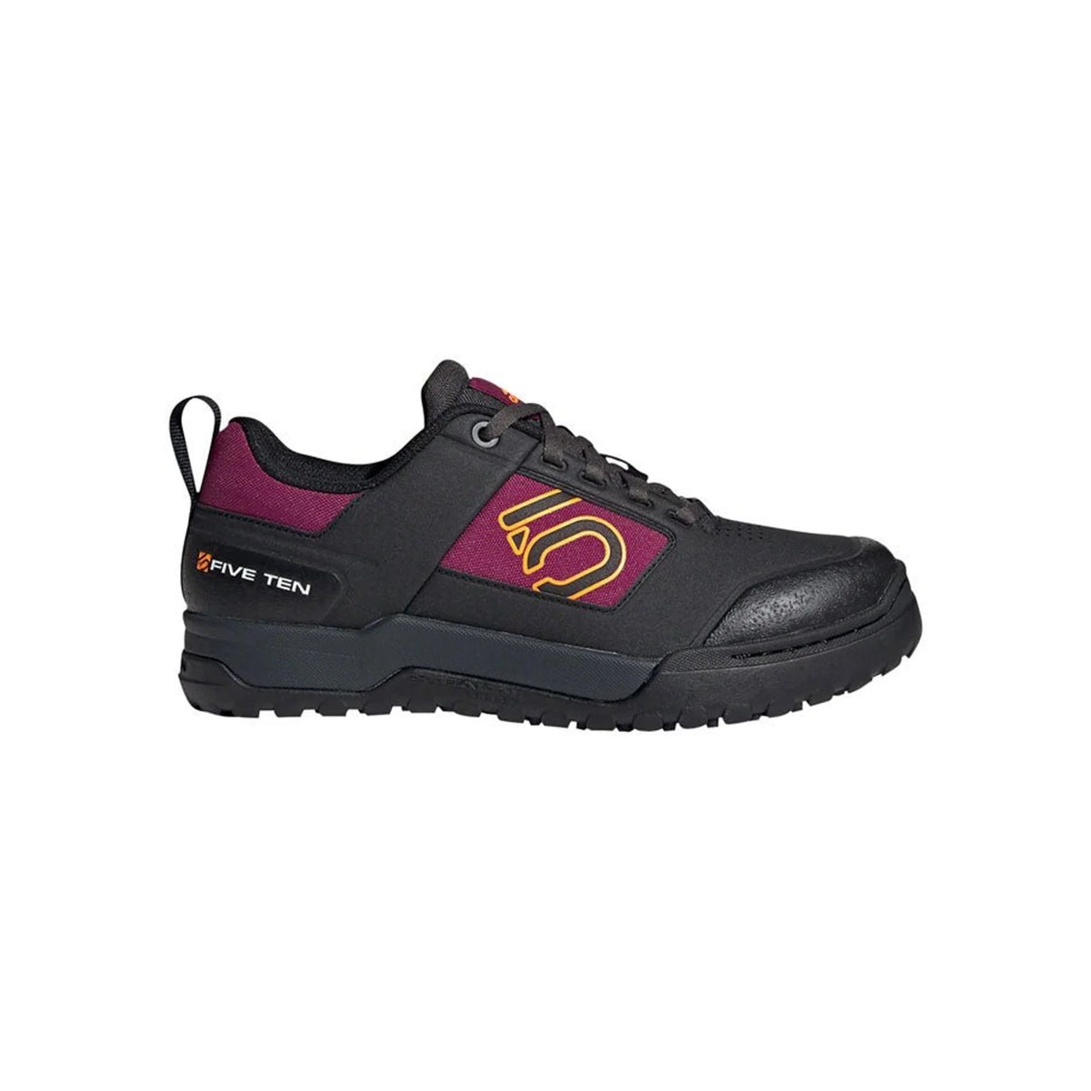 Five Ten Impact Pro Flat Shoes - Women's, Core Black / Signal Orange / Power Berry, 7.5 – front profile
