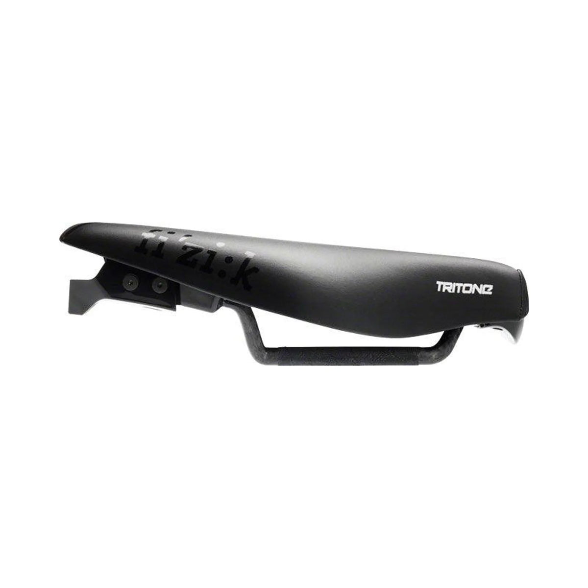 Fizik Tritone Saddle with 7x9 Carbon Rails and Dual Waterbottle/Co2 Mount Kit: Black (Bicycle Saddles) – studio photo
