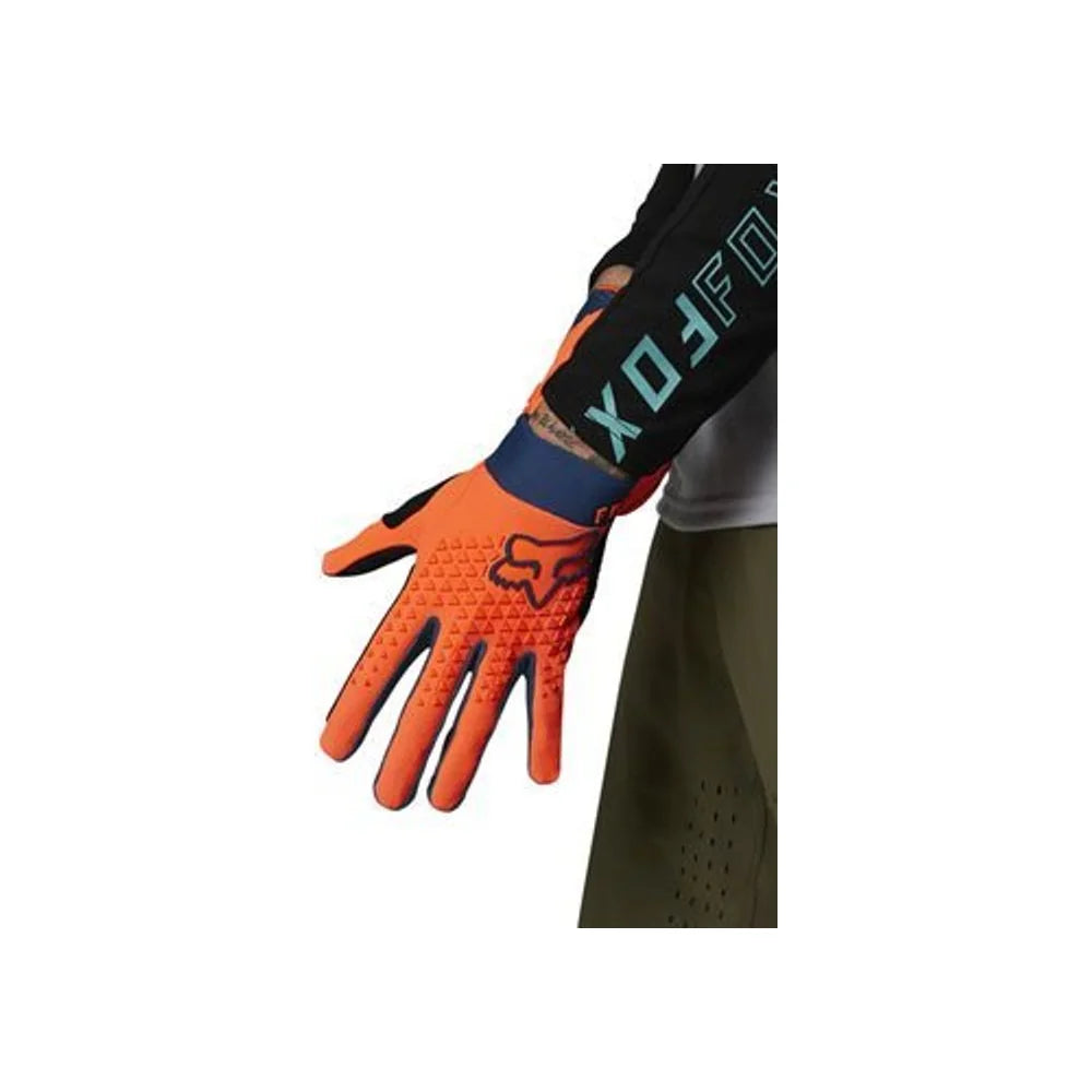 Fox Racing Defend Youth Glove - Atomic Punch, Full Finger, Large (Bicycle Gloves) – close-up detail