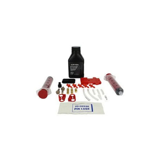 Hayes Pro Bleed Kit for DOT Brakes, includes 4 oz of DOT 5.1 fluid – studio product photo