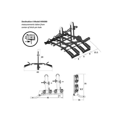 Hollywood Racks Destination 4 Bike Hitch Rack (Vehicle Bicycle Racks) – close-up detail