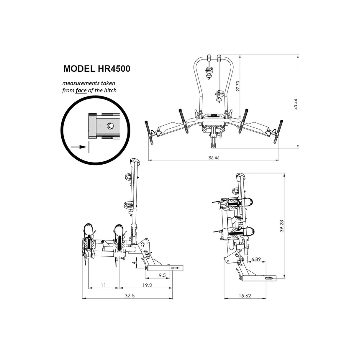 Hollywood Racks Destination E Bike Rack for Electric Bikes Hitch Rack (Vehicle Bicycle Racks) – studio photo