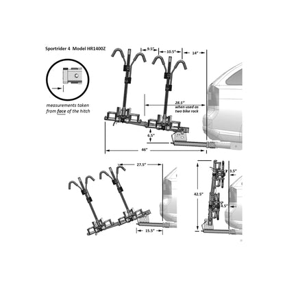 Hollywood Racks Sport Rider SE4 Hitch Bike Rack - 4 Bikes, 2" Hitch (Vehicle Bicycle Racks) – product view