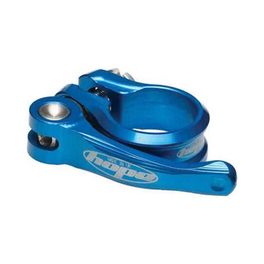 HOPE 34.9mm QR Seatclamp Blue (Bicycle Seatpost Clamps) – studio product photo