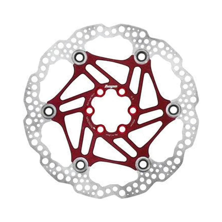 Hope Floating Disc Brake Rotor - 180mm, 6-Bolt, Red (Bicycle Brake Rotors) – studio product photo