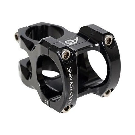 Industry Nine A318 Stem - 30mm, 31.8mm Clamp, +/-4.4, 1 1/8", Aluminum, Black (Bicycle Stems) – studio product photo