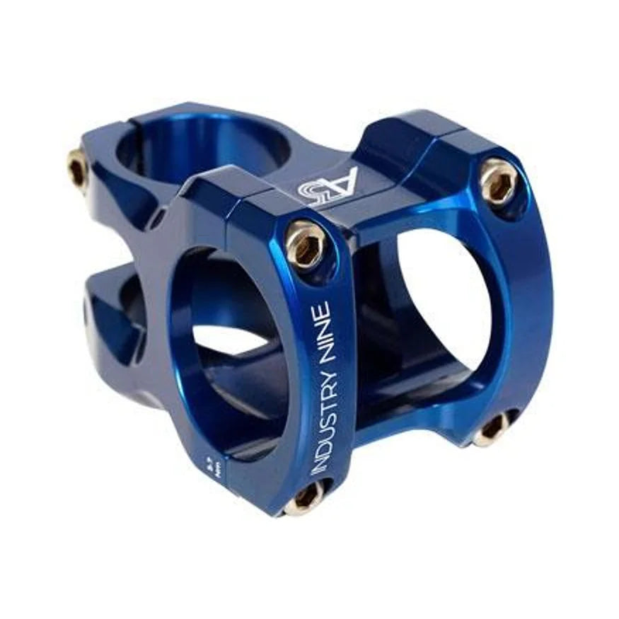 Industry Nine A35 Stem - 32mm, 35mm Clamp, +/-5, 1 1/8", Aluminum, Blue (Bicycle Stems) – studio product photo