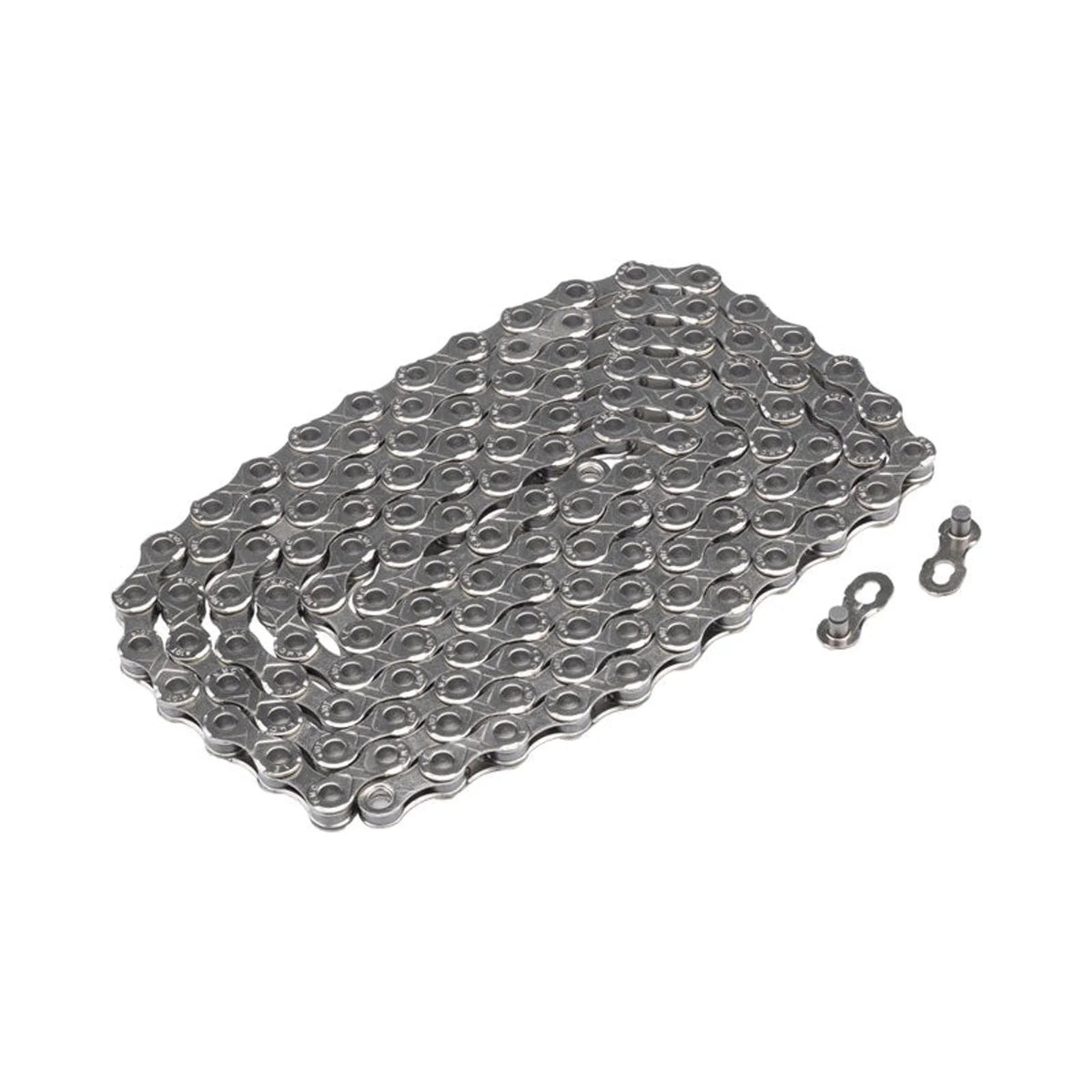 KMC e10 eBike Chain - 10 Speed, 136 Links, Silver (Bicycle Chains) – front profile