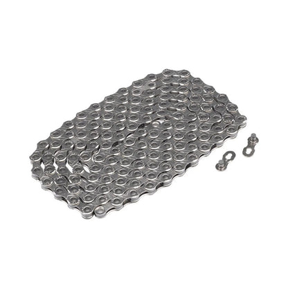 KMC e10 eBike Chain - 10 Speed, 136 Links, Silver (Bicycle Chains) – front profile