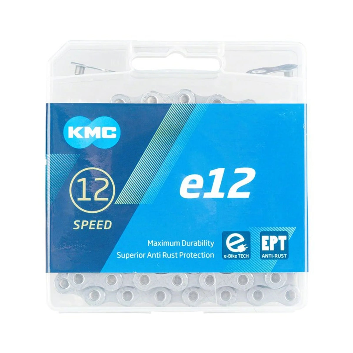 KMC e12 EPT Chain - 12-Speed, 136 Links, Silver (Bicycle Chains) – showcase image