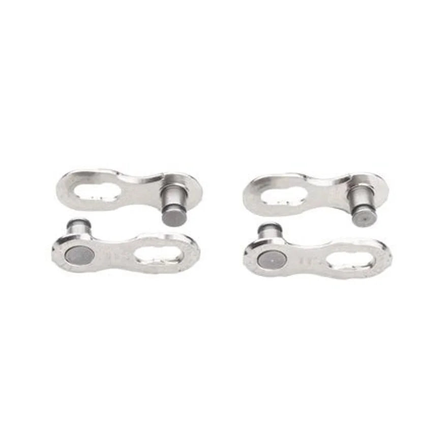 KMC MissingLink-11 Connector - 11-Speed, Reusable, Silver, 2 Pairs/Card (Bicycle Chains) – front profile