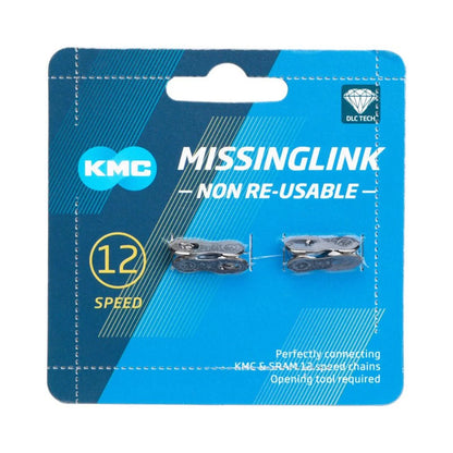 KMC MissingLink-12 DLC Connector - 12-Speed, Black, 2 Pairs/Card (Bicycle Chains) – close-up detail