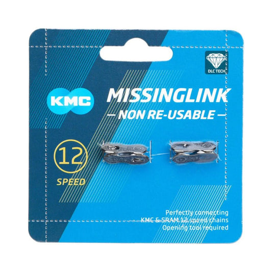 KMC MissingLink-12 DLC Connector - 12-Speed, Black, 2 Pairs/Card (Bicycle Chains) – close-up detail
