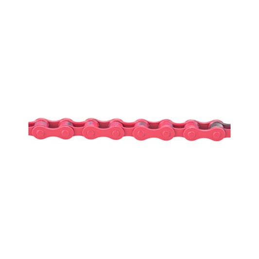 KMC S1 Chain - Single Speed 1/2" x 1/8", 112 Links, Pink (Bicycle Chains) – studio product photo