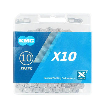 KMC X10 Chain - 10-Speed, 116 Links, Gray (Bicycle Chains) – close-up detail