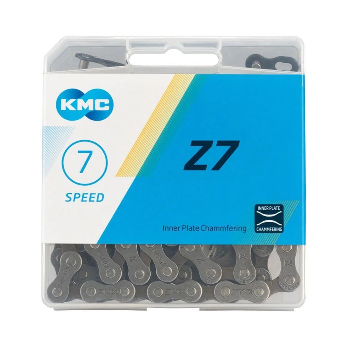 KMC Z7 Chain - 7-Speed, 116 Links, Gray/Brown (Bicycle Chains) – detail angle