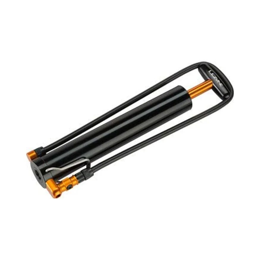 Lezyne Micro Floor Drive XL Large Volume 35psi Handpump- with Foot Peg, Black (Bicycle Pumps) – front profile
