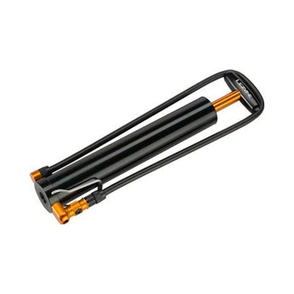 Lezyne Micro Floor Drive XL Large Volume 35psi Handpump- with Foot Peg, Black (Bicycle Pumps) – front profile