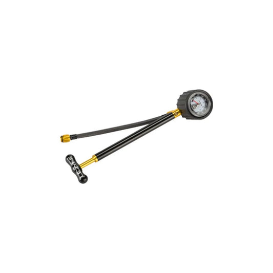 Lezyne Shock Drive Pump with Braided Hose and 400psi Gauge, Black (Bicycle Shock Pumps) – studio product photo