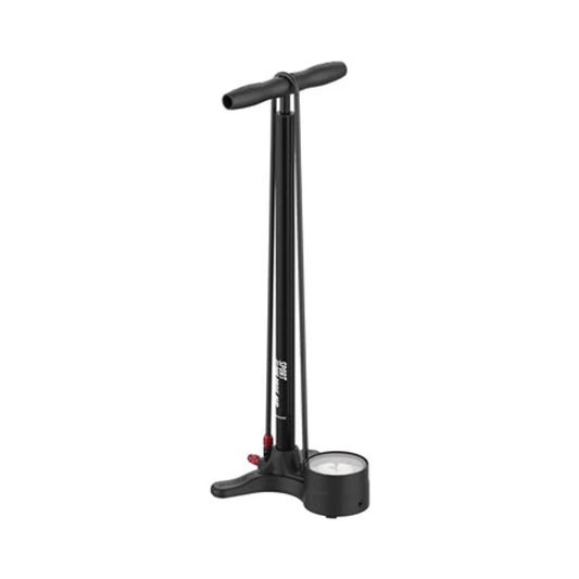 Lezyne Sport Floor Drive Floor Pump - 3.5" Gauge - ABS Pro Head, 220psi Flat Black (Bicycle Pumps) – front profile