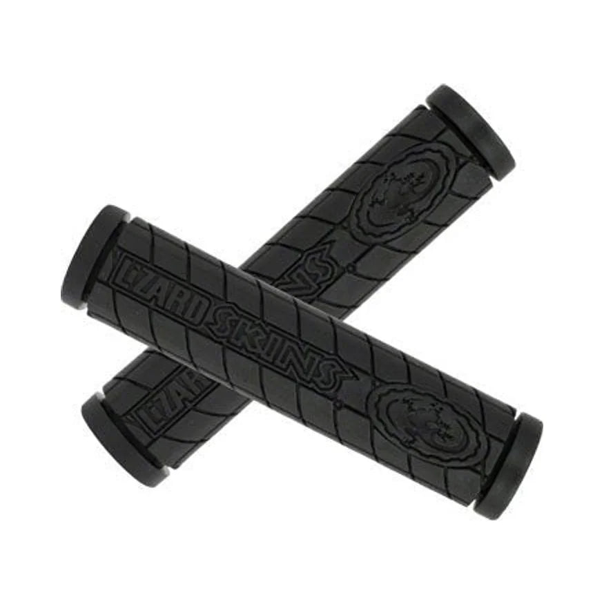 Lizard Skins Logo Grip Grips - Black (Bicycle Handlebar Grips) – studio product photo