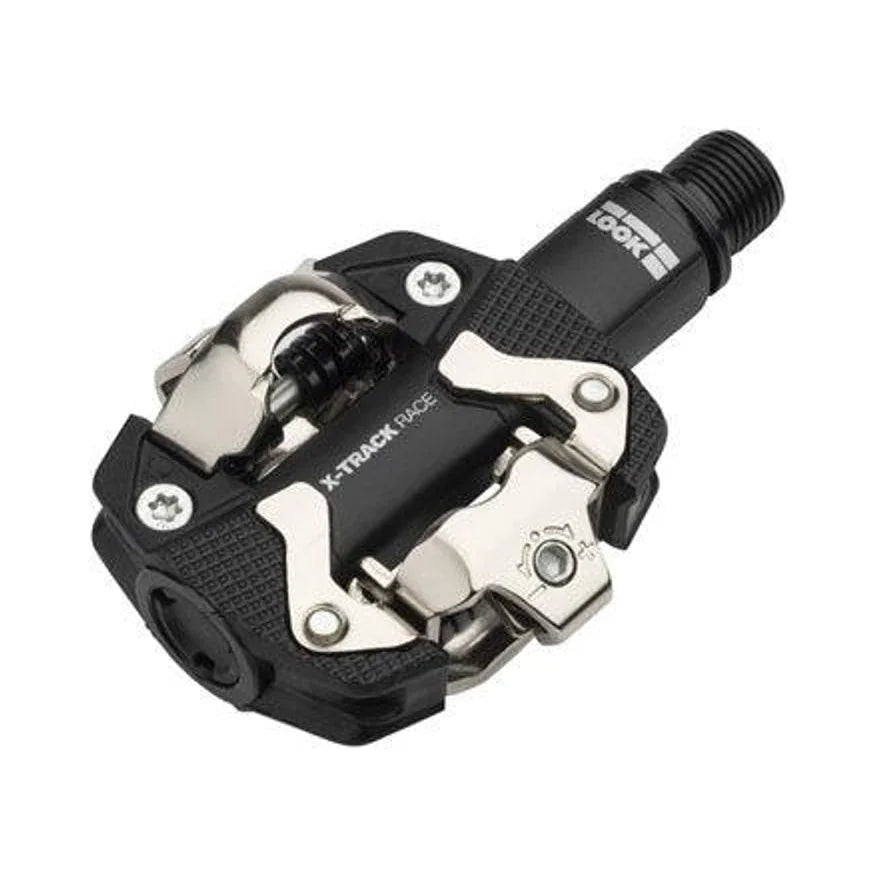 LOOK X-TRACK RACE Pedals - Dual Sided Clipless, Chromoly, 9/16", Black (Bicycle Pedals) – studio product photo