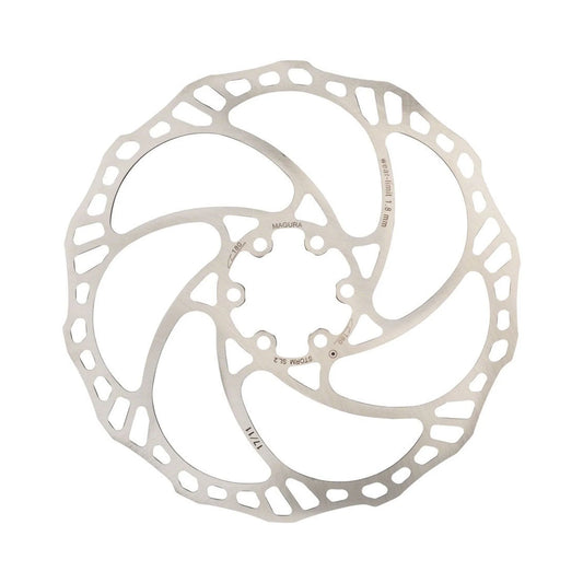 Magura Storm SL.2 Disc Brake Rotor - 180mm, 6-Bolt, Silver (Bicycle Brake Rotors) – detail angle