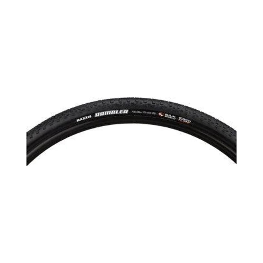 Maxxis Rambler Tire 700 x 38, Folding, 60tpi, Dual Compound, SilkShield, Tubeless Ready, Black (Bicycle Tires) – detail angle