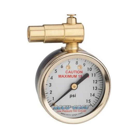 Meiser Presta-Valve Dial Gauge with Pressure Relief: 15psi (Bicycle Pumps) – studio product photo