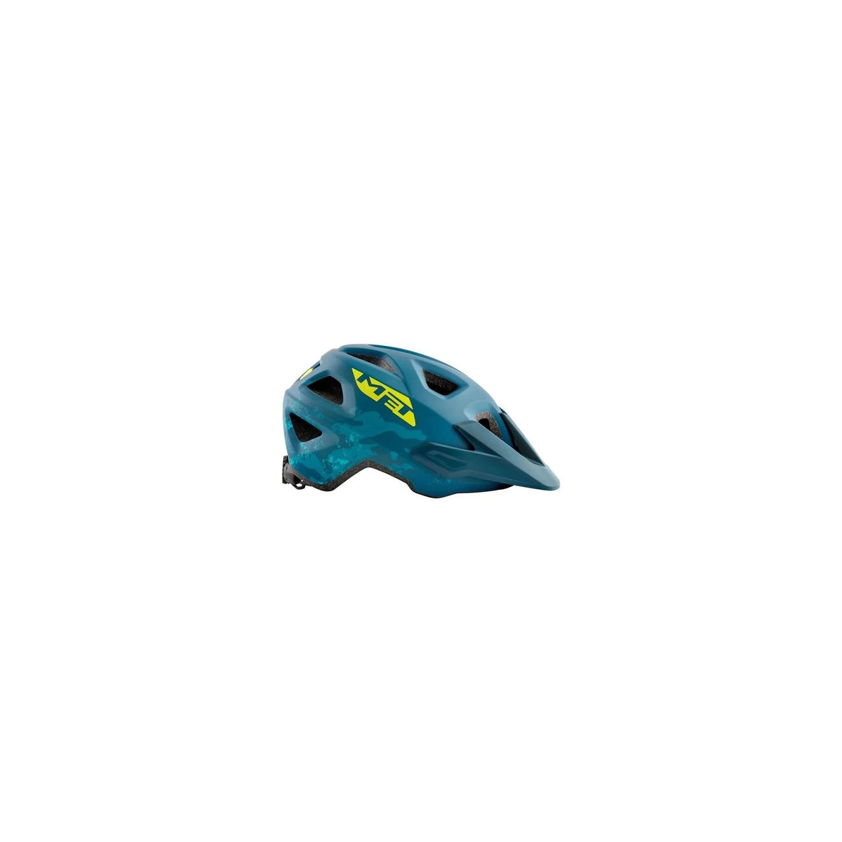MET Helmets MET Eldar MIPS Kids Helmet - Petrol Blue Camo, Matte, Youth (Bicycle Helmets) – front profile