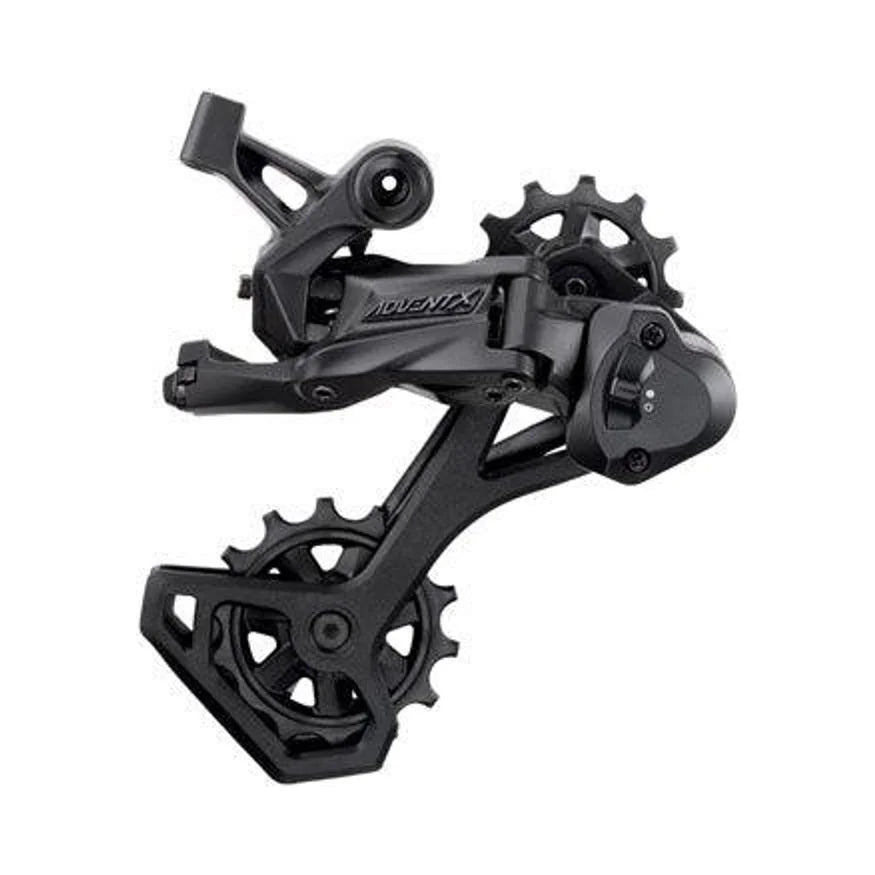 microSHIFT ADVENT X Rear Derailleur - 10-Speed, Medium Cage, Black, With Clutch (Bicycle Derailleurs) – studio product photo