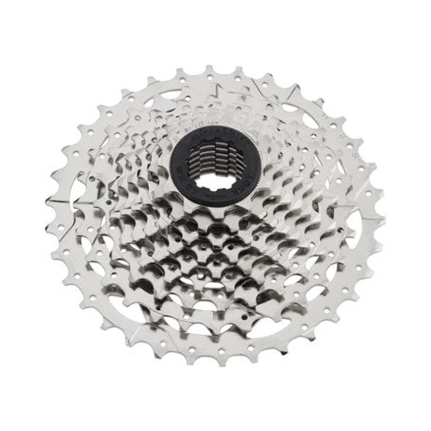 microSHIFT H09 Cassette - 9 Speed, 11-32t, Silver, Nickel Plated (Bicycle Cassettes & Freewheels) – studio product photo