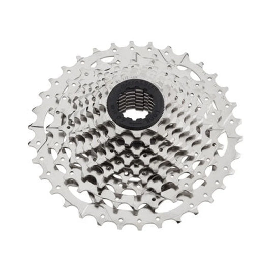 microSHIFT H09 Cassette - 9 Speed, 11-32t, Silver, Nickel Plated (Bicycle Cassettes & Freewheels) – studio product photo