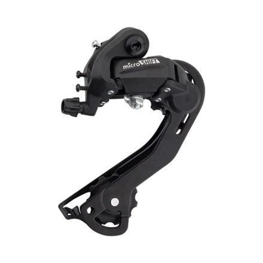 microSHIFT M21 Rear Derailleur - 6,7 Speed, Long Cage, Black (Bicycle Derailleurs) – front profile