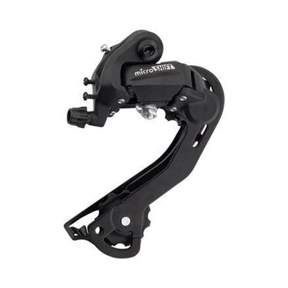 microSHIFT M21 Rear Derailleur - 6,7 Speed, Long Cage, Black (Bicycle Derailleurs) – front profile