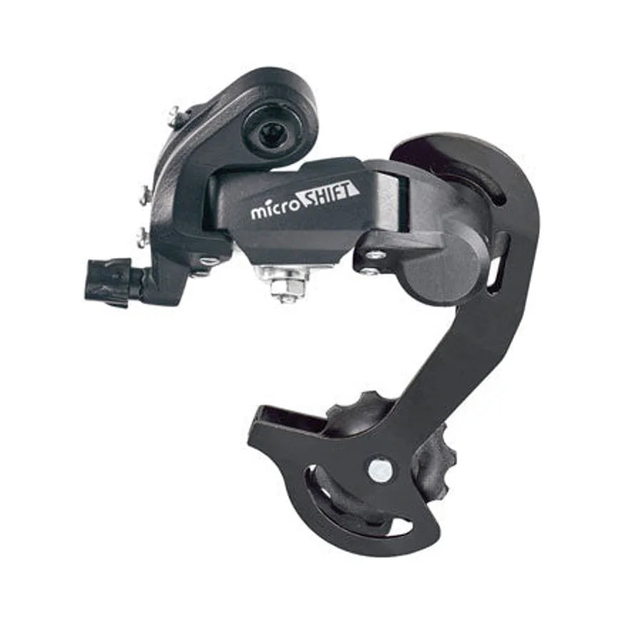 microSHIFT M21 Rear Derailleur - 6,7 Speed, Short Cage, Black (Bicycle Derailleurs) – studio product photo